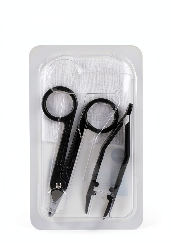 Dukal Single Use Suture Removal Kit Pack Scissors, Forceps, Gauze-2