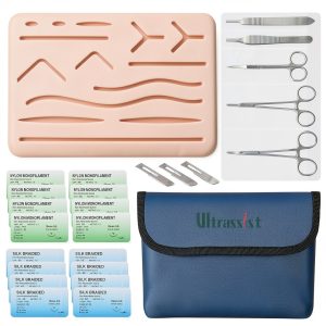 Ultrassist Suture Practice Kit Large Silicone Pad with Complete Tools-0