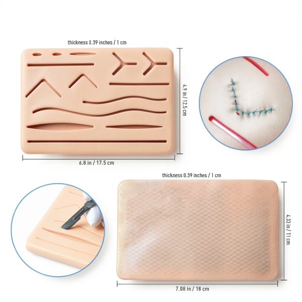 Scian 2 piece 3 layer Suture Practice Pad with 14 Wounds and DIY-1