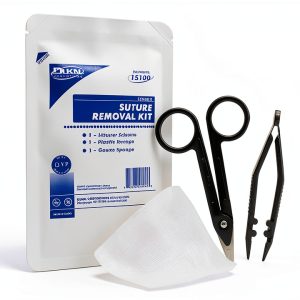 Dukal Single Use Suture Removal Kit Pack Scissors, Forceps, Gauze-0